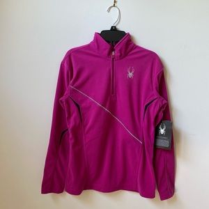 Spyder Fuschia Velour Fleece Pullover Girl Size L